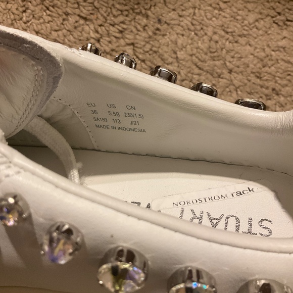 Stuart Weitzman Goldie Shine Crystal Embellished Sneakers - Picture 6 of 9